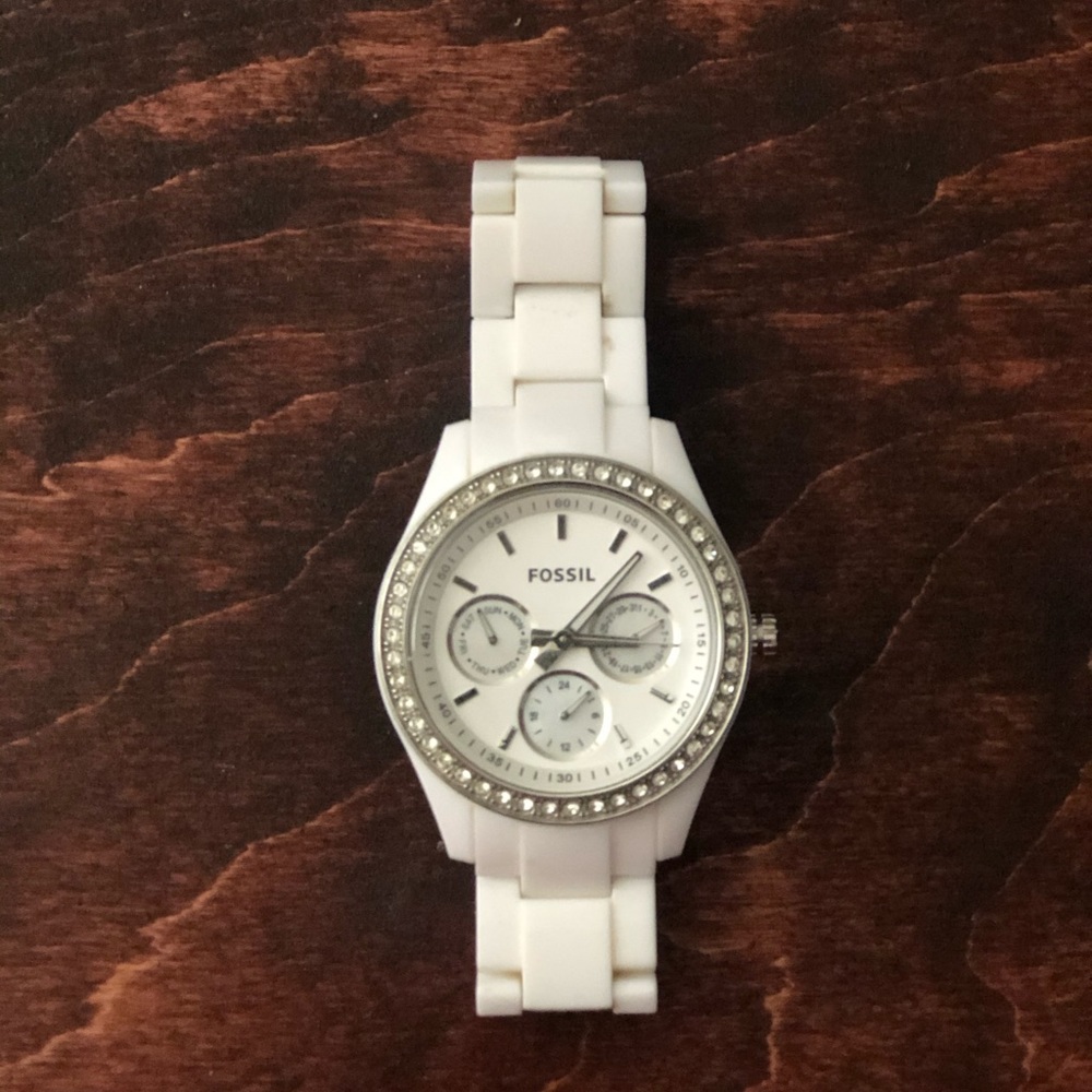 Fossil Silver women’s watch with crystal face